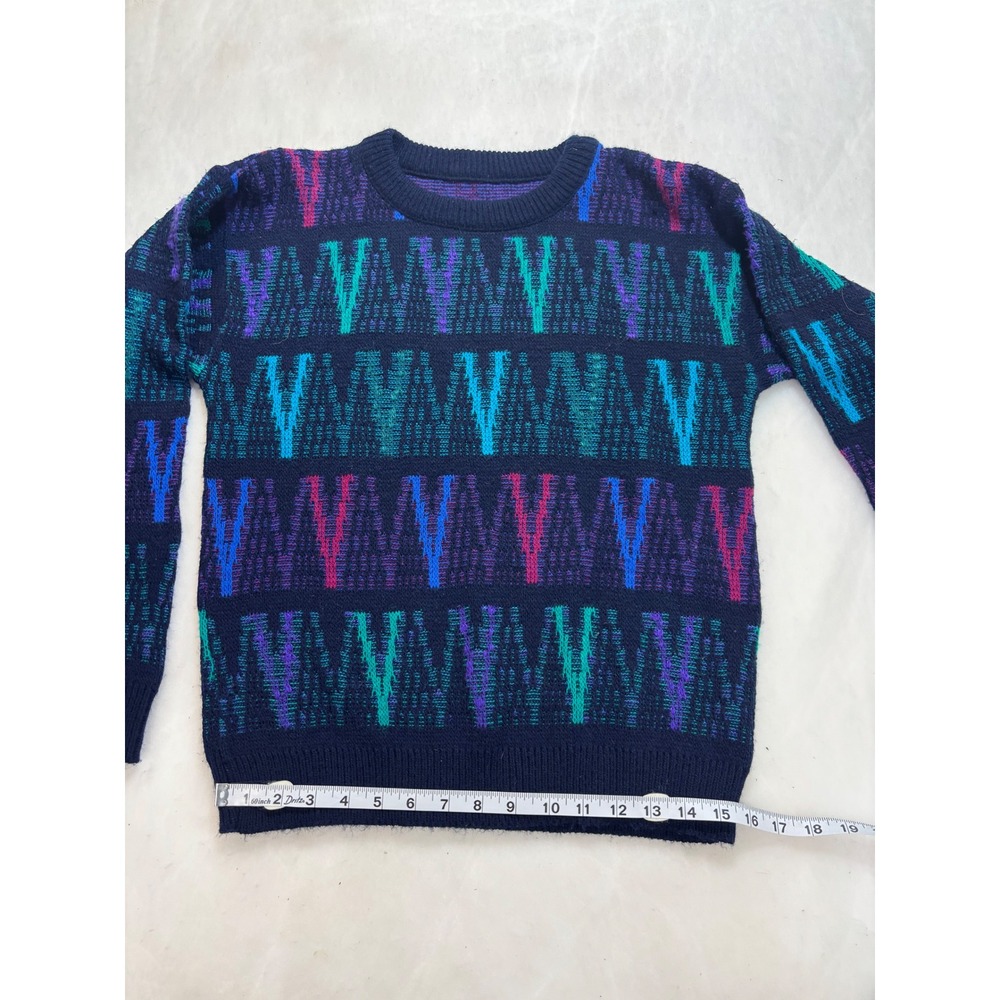 Vintage Abstract Pattern‎ Knit Sweater Pullover Top Colorful - Picture 4 of 6